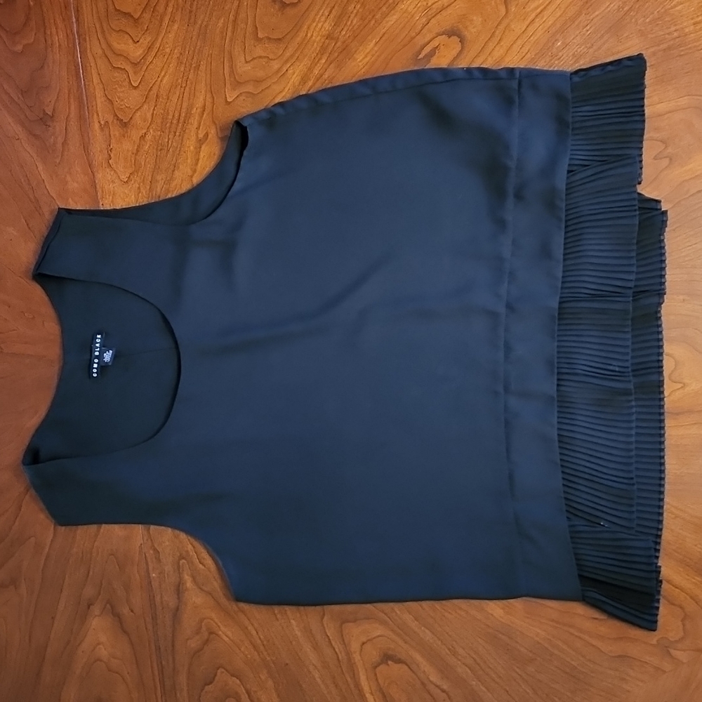 COMO BLACK black pleated shirt
